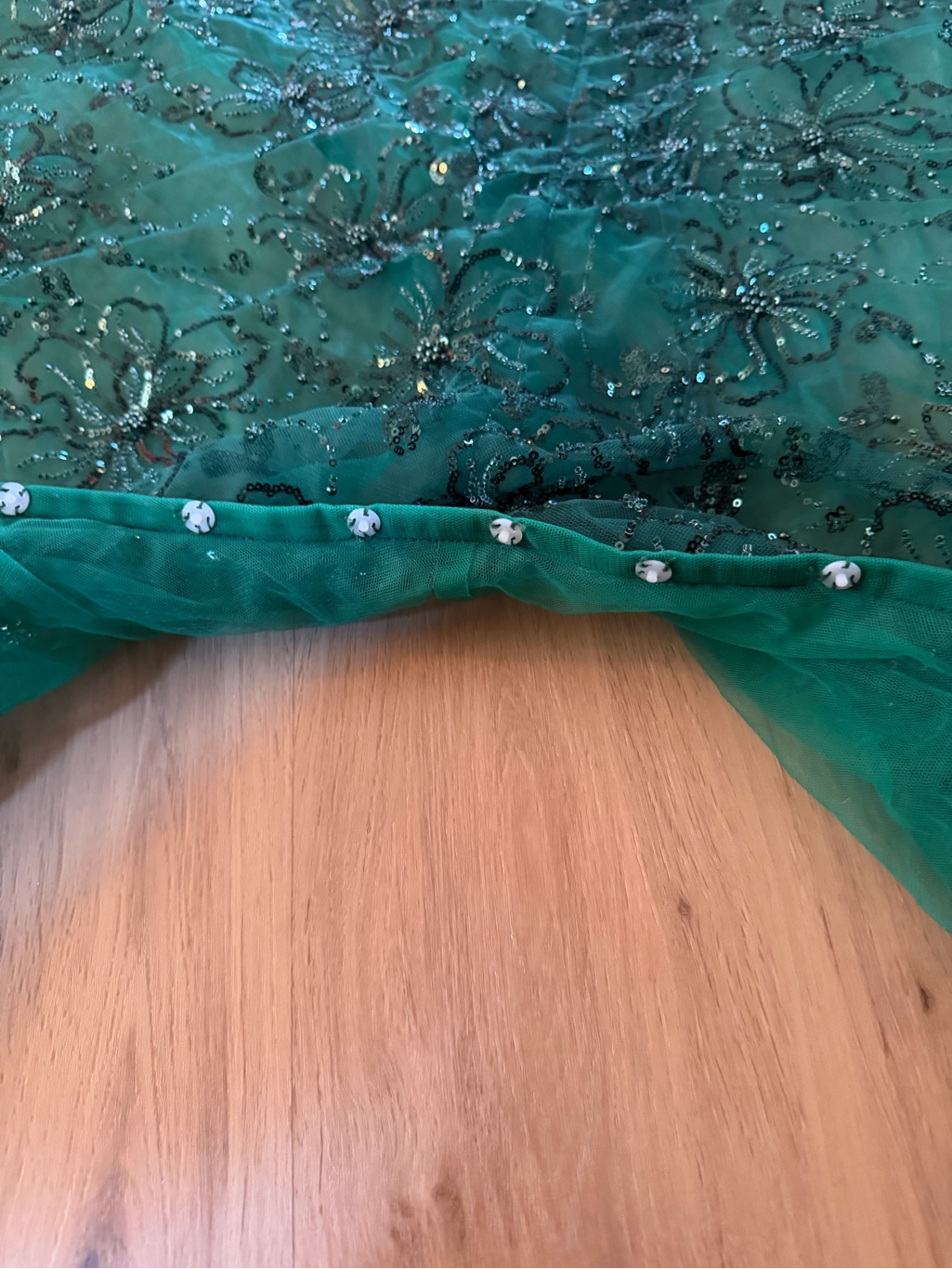 Emerald Green Custom-Made Ballbella Sequin Gown — image 8 of 8
